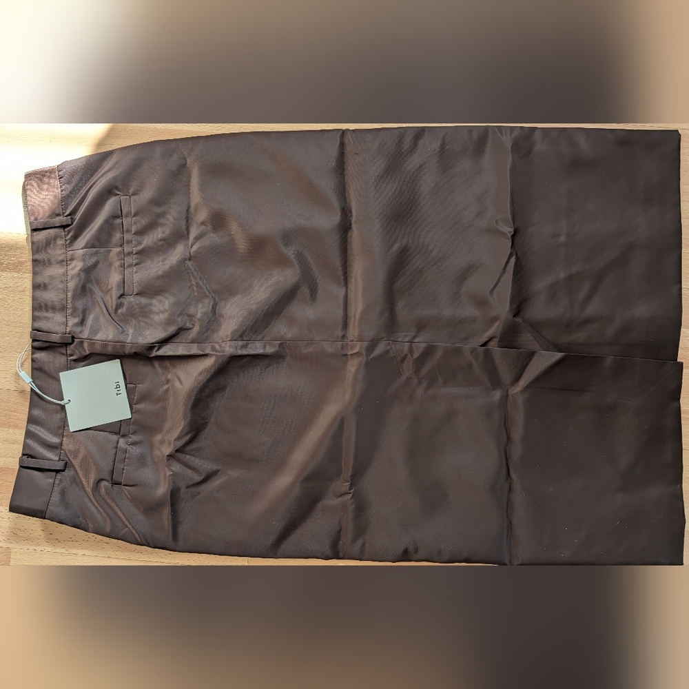 Tibi Eco Nylon Midi Trouser Skirt NWT 10 Brown - Picture 3 of 5